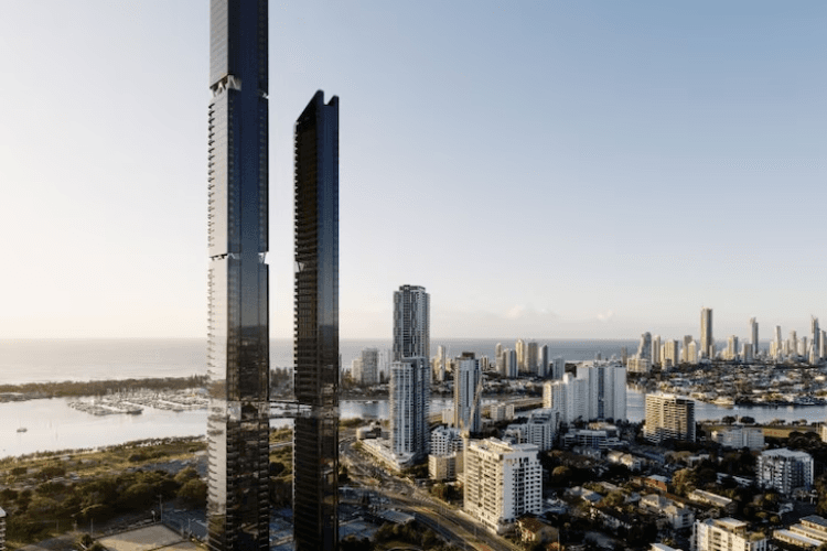 Gold Coast high-rise towers above the city and the Broadwater