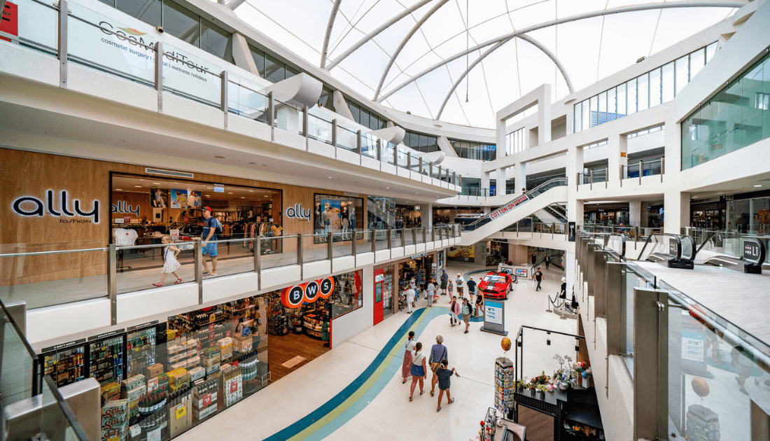 Inside The Oasis shopping centre, Broadbeach